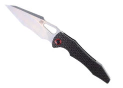 Discontinued WMK Exclusive Artisan Cutlery Great White Folding Knife Black & Red Carbon Fiber Satin Blade 1841P-BRC