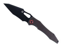 Discontinued WMK Exclusive Artisan Cutlery Great White Folding Knife Black & Red Carbon Fiber DLC Blade 1841P-BBRC