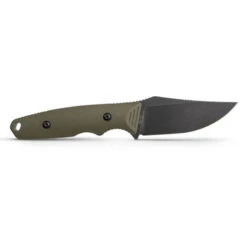 Vosteed H-Back Fixed Blade Knife Green G10 Handle 14C28N Clip Point Plain Edge Black Stonewash Finish D0402