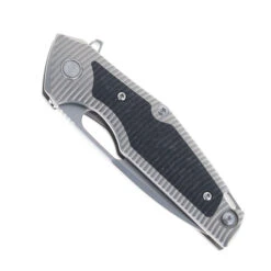 Klaken Folding Knife Titanium/Carbon Fiber Handle 14C28N Plain Edge Bead Blast Finish B06-BK-GY -White Mountain Knives Shop HWZBBEN KNIVES B06 SIGURD BLACK GREY 03 33365.1751474537