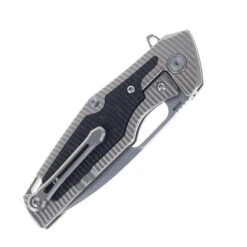 Klaken Folding Knife Titanium/Carbon Fiber Handle 14C28N Plain Edge Bead Blast Finish B06-BK-GY -White Mountain Knives Shop HWZBBEN KNIVES B06 SIGURD BLACK GREY 06 54150.1751474536