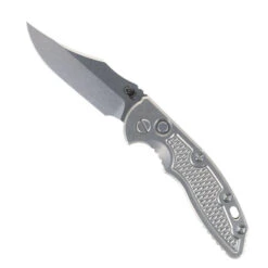 Rick Hinderer Knives XM-18 3.5" Bowie Blade Automatic Folding Knife Stonewashed Titanium And S45vn