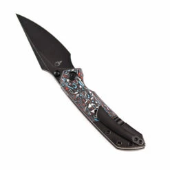 Kansept Fenrir Folding Knife Black Stonewash Titanium/Red/Black/White Carbon Fiber Handle S35VN Plain Edge Black Stonewash Finish K1034A10 -White Mountain Knives Shop K34 2 03849.1692234068