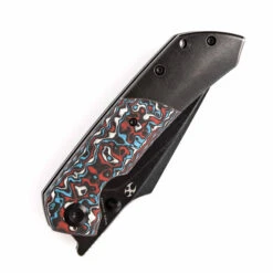 Kansept Fenrir Folding Knife Black Stonewash Titanium/Red/Black/White Carbon Fiber Handle S35VN Plain Edge Black Stonewash Finish K1034A10 -White Mountain Knives Shop K34 7 39839.1692234068