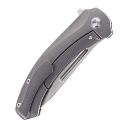 Kansept Hira Folding Knife Grey Stonewash Titanium Handle S35VN Plain Edge Satin Finish K1090A3 -White Mountain Knives Shop KANSEPT K1090A3 05 88866.1746727190