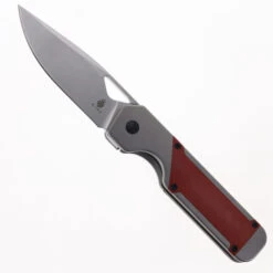 WMK Exclusive Kizer Militaw Pocket Knife Jonathan Style Titanium & Red Micarta Handle 154CM Steel Ki3634E2