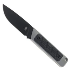 Kizer Smolt Fixed Blade Knife Gray/Black G10/Micarta Handle 3V Drop Point Plain Black Blade 1063A1