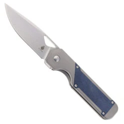 WMK Exclusive Kizer Militaw Pocket Knife Jonathan Style Titanium & Blue Richlite Handle 154CM Steel Ki3634E1