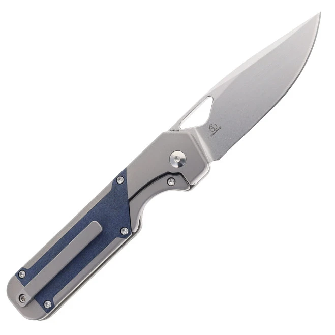 WMK Exclusive Kizer Militaw Pocket Knife Jonathan Style Titanium & Blue Richlite Handle 154CM Steel Ki3634E1 4 WMK Exclusive Kizer Militaw Pocket Knife Jonathan Style Titanium & Blue Richlite Handle 154CM Steel Ki3634E1 - Image 2