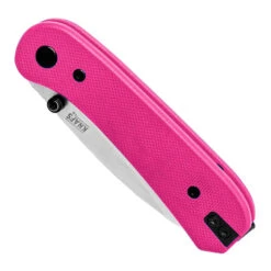 Knafs Knafs Lander Folding Knife Pink G10 Handle D2 Drop Point Plain Edge KNAFS-00188 -White Mountain Knives Shop KNL 3 04567.1698087984