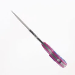 Kubey Fixed Blade Knife Pink/Blue G10 Handle 14C28N Spear Point Plain Edge Beadblast Finish KU242F -White Mountain Knives Shop KUBEY KU242F 04 37274.1722893552