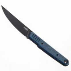 Kubey JL Kwaiken Fixed Blade Knife Blue Micarta Handle 14C28N Plain Edge KU355B