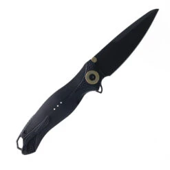 Karbon Liner Lock Folding Knife Black Aluminum Handle Plain Edge KARB120 -White Mountain Knives Shop Karbon KARB12002 53344.1730915338