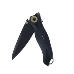 Karbon Liner Lock Folding Knife Black Aluminum Handle Plain Edge KARB120 -White Mountain Knives Shop Karbon KARB12003 44153.1730915338