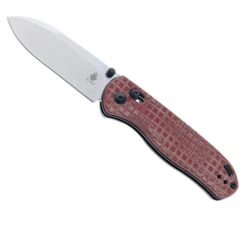 (V2) Exclusive Kizer Drop Bear Pocket Knife Red Micarta Handle S35VN Plain Edge Stonewashed Finish Ki3619E