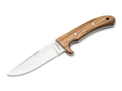 Boker Elk Hunter Fixed Blade Knife Brown Zebrawood Handle 440A Plain Edge 02GL687