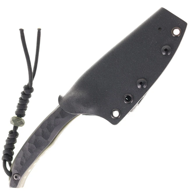 Max Tkachuk Custom Beshket Flat Grind Fixed Blade Knife Black/Green G10 Black Kydex Sheath 6 Max Tkachuk Custom Beshket Flat Grind Fixed Blade Knife Black/Green G10 Black Kydex Sheath - Image 4