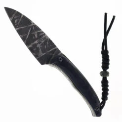 Max Tkachuk Custom Beshket Flat Grind Fixed Blade Knife Black/Green G10 Black Kydex Sheath