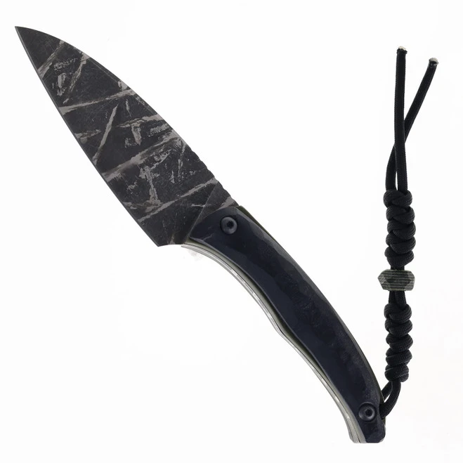 Max Tkachuk Custom Beshket Flat Grind Fixed Blade Knife Black/Green G10 Black Kydex Sheath 3 Max Tkachuk Custom Beshket Flat Grind Fixed Blade Knife Black/Green G10 Black Kydex Sheath