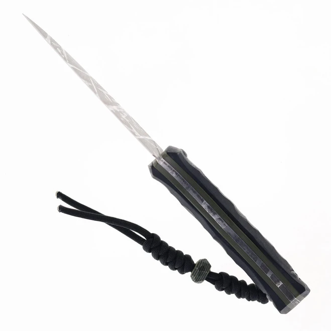 Max Tkachuk Custom Beshket Flat Grind Fixed Blade Knife Black/Green G10 Black Kydex Sheath 7 Max Tkachuk Custom Beshket Flat Grind Fixed Blade Knife Black/Green G10 Black Kydex Sheath - Image 5