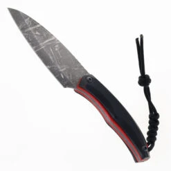 Max Tkachuk Custom Beshket Scandi Drop Point Fixed Blade Knife Black/Red G10 Red Kydex Sheath