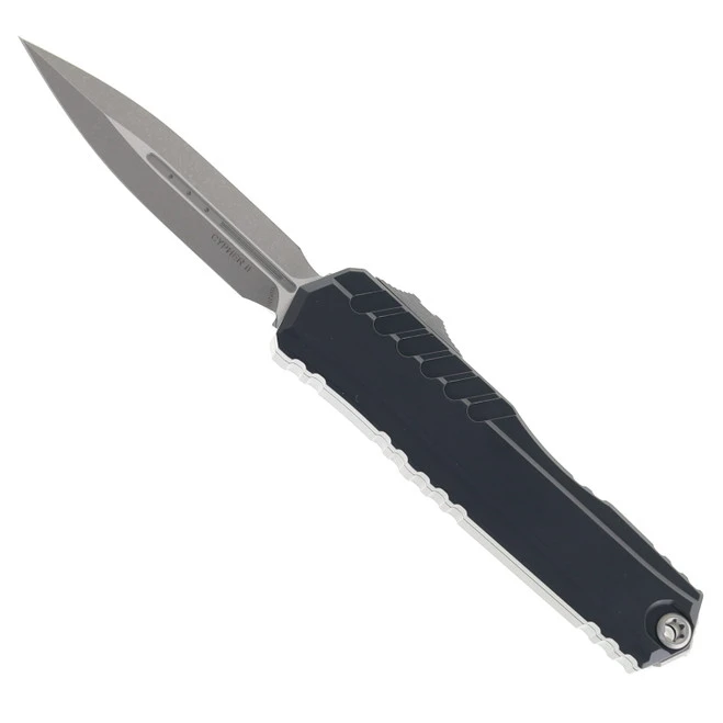 Microtech Cypher II OTF Automatic Knife Black Handle Apocalyptic Dagger Standard 1242-10-AP 3 Microtech Cypher II OTF Automatic Knife Black Handle Apocalyptic Dagger Standard 1242-10-AP