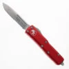 Microtech UTX-85 OTF Auto Knife Red Aluminum Handle Stainless Steel Drop Point Partially Serrated Edge Stonewash Finish 231-11-RD -White Mountain Knives Shop MICROTECH RED PARTIALLY SERRATED 231 11 RD 01 15049 08615.1750433223