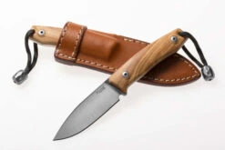 Lion Steel M1 Fixed Blade Knife Olive Wood Handle M390 Plain Edge Satin Finish M1-UL
