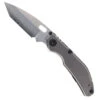 North Mountain Blades Folding Knife Gray Titanium Handle SLD Tanto Plain Edge 2522-Ti-Tanto
