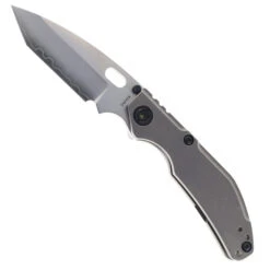 North Mountain Blades Folding Knife Gray Titanium Handle SLD Tanto Plain Edge 2522-Ti-Tanto