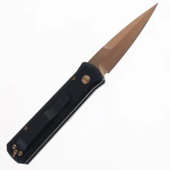 Pro-Tech Godson Auto Knife Black Aluminum Handle 154CM Spear Point Plain Rose Gold Blade 721-RG -White Mountain Knives Shop PROTECH 721 RG GODFATHER 06 55211.1749057393