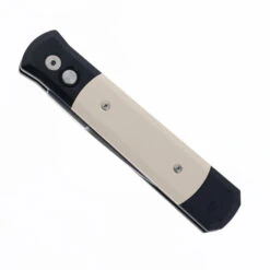 Pro-Tech 951 Godfather Auto Knife White Aluminum/Black Micarta Handle Satin Finish PT-951 -White Mountain Knives Shop PROTECH 951 GODFATHER TUXEDO 01 50209 31607.1749056418