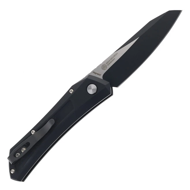 Pro-Tech Oligarch Automatic Knife Black Aluminum Handle Magnacut Sheepsoot Plain Edge Black/Satin Finish DS103-LTD 4 Pro-Tech Oligarch Automatic Knife Black Aluminum Handle Magnacut Sheepsoot Plain Edge Black/Satin Finish DS103-LTD - Image 2