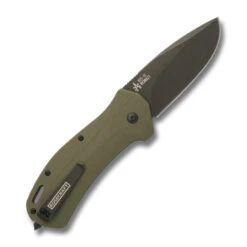 RoseCraft MA-12 Folding Knife OD Green G10 Handle AUS-10 Drop Point Plain Black Blade RCM021-OD -White Mountain Knives Shop RCM021 OD Back Open 680x680 49819.1755715536