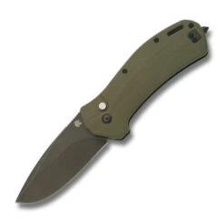 RoseCraft MA-12 Folding Knife OD Green G10 Handle AUS-10 Drop Point Plain Black Blade RCM021-OD -White Mountain Knives Shop RCM021 OD Front Open 680x680 01878.1755715535