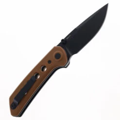 Reate PL-XT Folding Knife Tan G10 Handle Nitro-V Plain Edge Black PVD Finish -White Mountain Knives Shop REATE PL XT TAN G10 BLK NITRO V 06 85195.1710530870