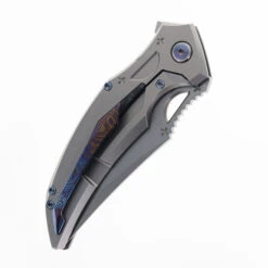 Rike Knife S05 V2 Folding Knife Gray Titanium Handle M390 Upswept Plain Edge S05-P -White Mountain Knives Shop RIKE S05 P 03 54825.1750788013