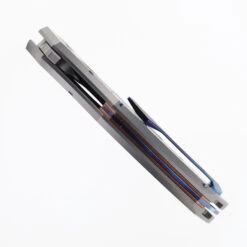 Rike Knife S05 V2 Folding Knife Gray Titanium Handle M390 Upswept Plain Edge S05-P -White Mountain Knives Shop RIKE S05 P 06 23867.1750788013