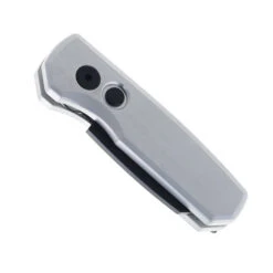 Pro-Tech Knives Runt 5 Automatic Knife Satin Silver Handle DLC Black 20CV Blade R5203-SILVER -White Mountain Knives Shop SIXLEAF SL R5203 SILVER RUNT 5 01 39202.1752168349