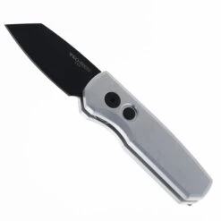 Pro-Tech Knives Runt 5 Automatic Knife Satin Silver Handle DLC Black 20CV Blade R5203-SILVER