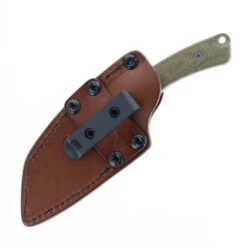 Tactile Knife Co Redhawk Fixed Blade Knife Green Micarta Handle Magnacut Tumbled Blade Leather Sheath 20-RL-MC01-RMGR -White Mountain Knives Shop TACTILE TURN REDHAWK LEATHER STONEWASH GREEN 02 36039.1748534015