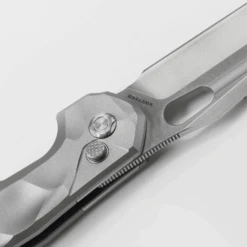 WMK Exclusive Vosteed Thunderbird Button Lock Flipper Pocket Knife Sculpted Gray Aluminum Handle Satin 154CM TB34VTA2H -White Mountain Knives Shop TB34VTA2H Stonewash 154CM Gray Aluminium 5 32337.1692292989