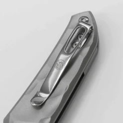 WMK Exclusive Vosteed Thunderbird Button Lock Flipper Pocket Knife Sculpted Gray Aluminum Handle Satin 154CM TB34VTA2H -White Mountain Knives Shop TB34VTA2H Stonewash 154CM Gray Aluminium 7 06805.1692292989