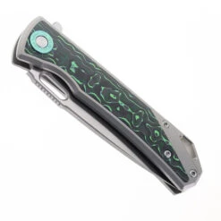 TwoSun Folding Knife Titanium Handle With Green/Black Carbon Fiber Inlay M390 Blade Steel TS502-Ti-M390 10 TwoSun Folding Knife Titanium Handle With Green/Black Carbon Fiber Inlay M390 Blade Steel TS502-Ti-M390 -White Mountain Knives Shop TWOSUN TS502 M390 GRAY GREEN 01 60181.1725981646