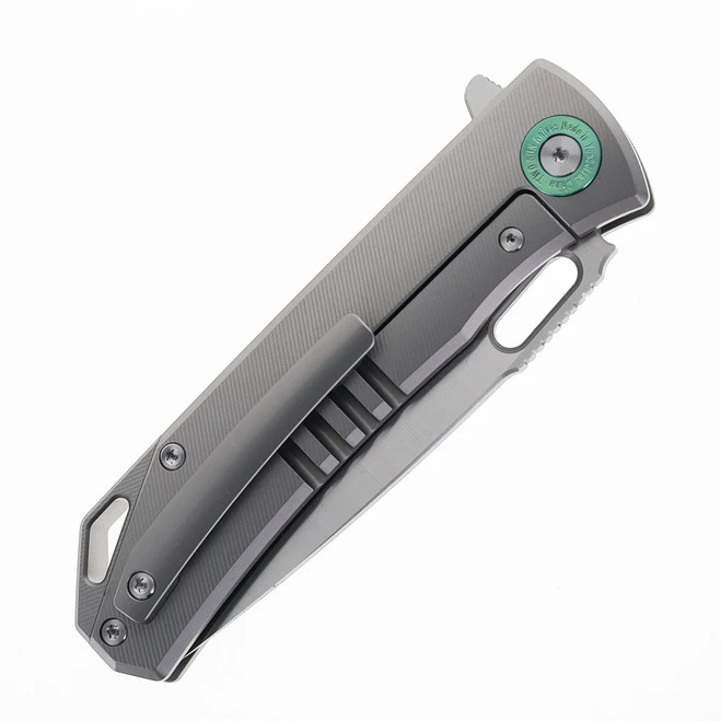 TwoSun Folding Knife Titanium Handle With Green/Black Carbon Fiber Inlay M390 Blade Steel TS502-Ti-M390 6 TwoSun Folding Knife Titanium Handle With Green/Black Carbon Fiber Inlay M390 Blade Steel TS502-Ti-M390 - Image 4