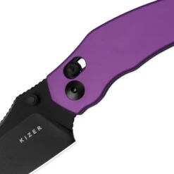 Kizer Mini Bulldog Folding Knife Purple Aluminum Handle Nitro-V Sheepsfoot Plain Black Blade V3672SA1 -White Mountain Knives Shop V2672SA1 4 0c28eb51 2628 4fcd 9e97 aab807612243 79673.1754411295