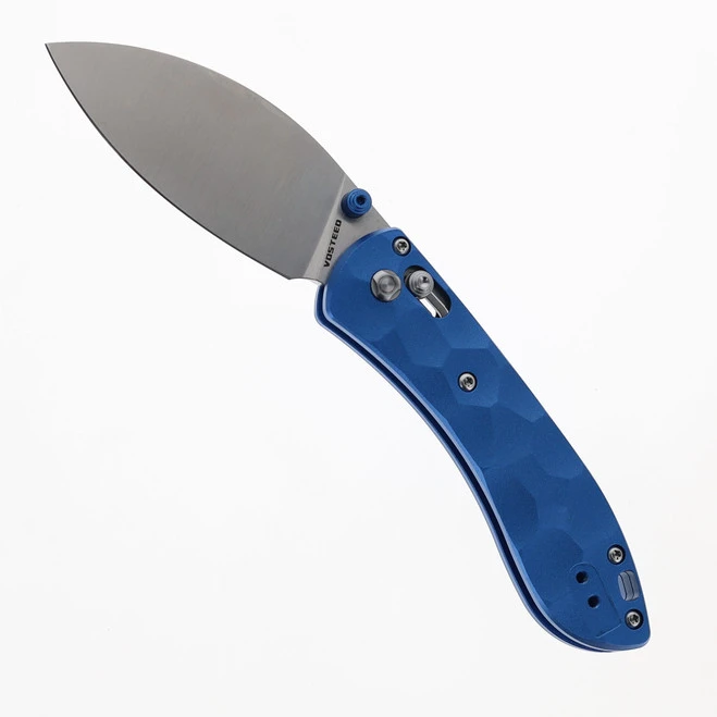 WMK Exclusive Vosteed Mini Nightshade Blue Sculpted Aluminum Handle Pocket Knife Satin 154CM Steel A0212 3 WMK Exclusive Vosteed Mini Nightshade Blue Sculpted Aluminum Handle Pocket Knife Satin 154CM Steel A0212