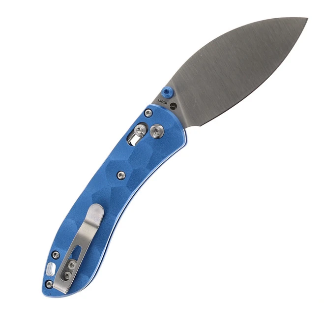 WMK Exclusive Vosteed Mini Nightshade Blue Sculpted Aluminum Handle Pocket Knife Satin 154CM Steel A0212 4 WMK Exclusive Vosteed Mini Nightshade Blue Sculpted Aluminum Handle Pocket Knife Satin 154CM Steel A0212 - Image 2