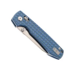 WMK Exclusive Vosteed Raccoon Crossbar Lock Folding Knife Blue Micarta Frag Handle 14C28N Plain Edge Satin Finish RCCWM2 -White Mountain Knives Shop VOSTEED RACCOON CB BLUE MICARTA 01 27044.1692206169