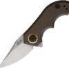 Discontinued Zero Tolerance Small Galyean Folding Knife Bronze Ti Handle 20CV Clip Point Plain Edge Stonewash Finish 0022TIBRZ -White Mountain Knives Shop ZT0022TIBRZ 48547.1676481780
